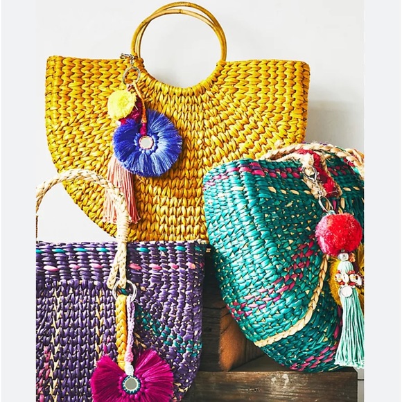 Anthropologie Vineet‎ Bahl Yellow Straw Goldilocks Bag - Picture 2 of 8
